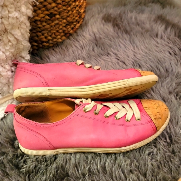 Womens pink cork sneakers - Picture 1 of 5